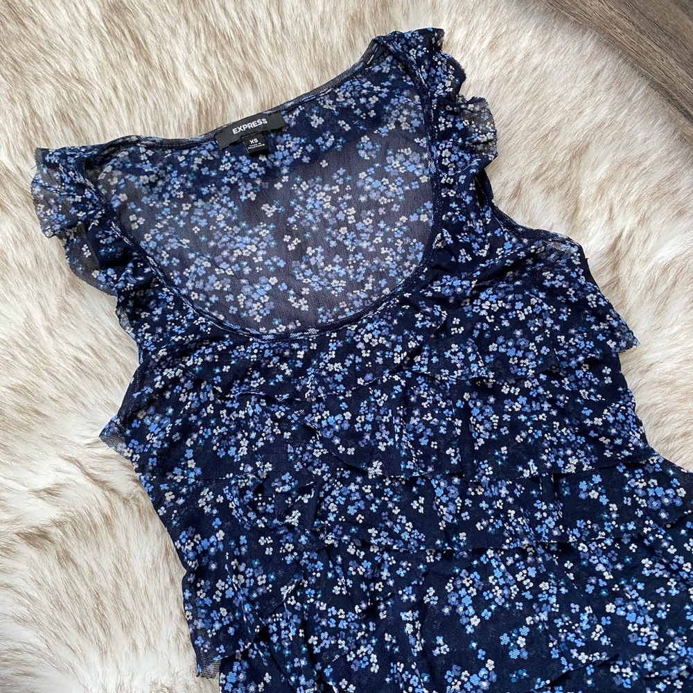 Express Mesh Ruffle Tank - Picture 2 of 5